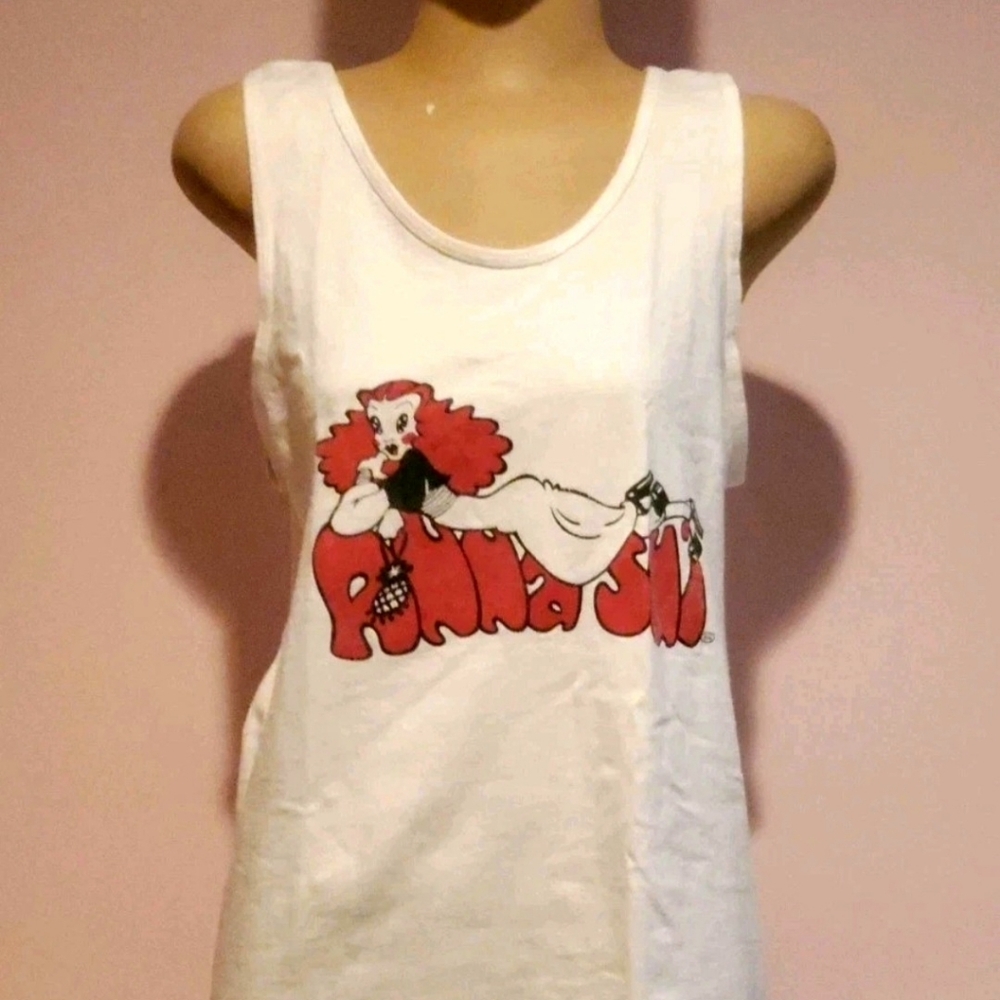 1990s Anna Sui Tanktop & Pinback - From L.A.  La Brea Store - True Vintage - EUC